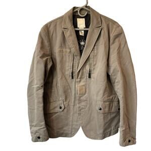 Diesel Vintage Men's Utility Blazer Cotton Khaki Rugged Edgy Tan Y2K Large